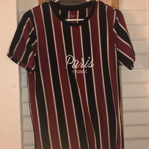 Tilly’s Blue Crown ‘Paris France’ Striped shirt